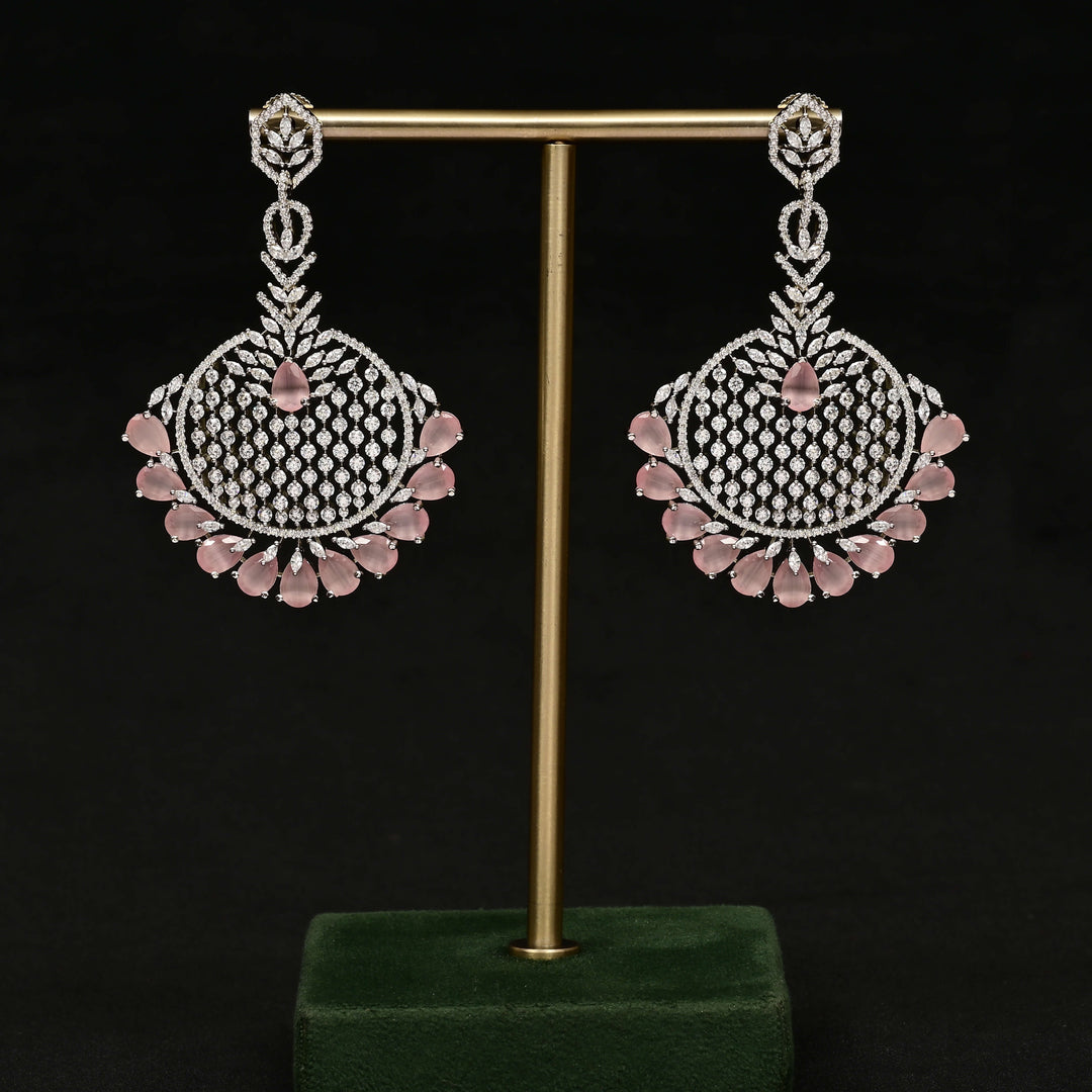 CZ white Gold Earrings