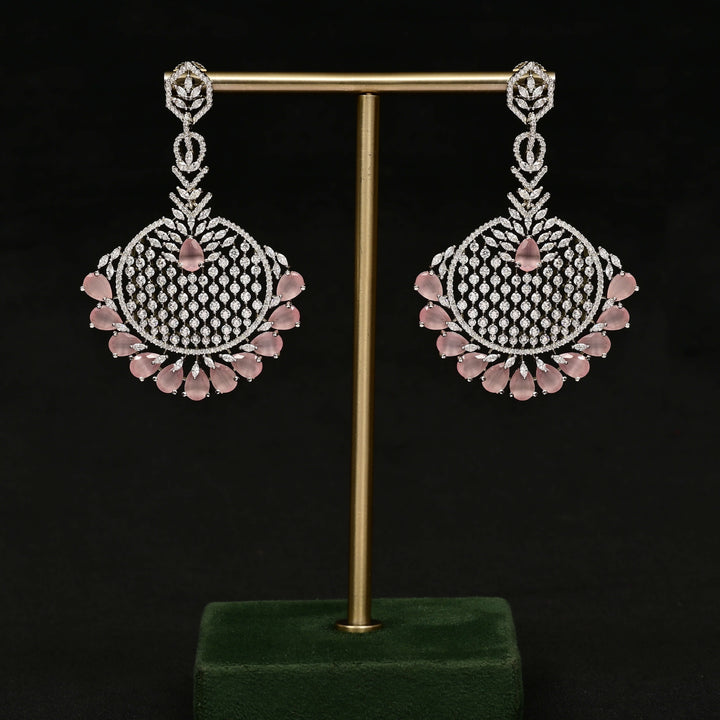 CZ white Gold Earrings