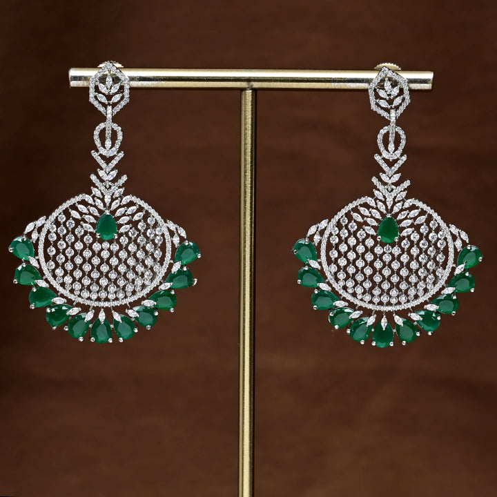 CZ White Gold Earrings