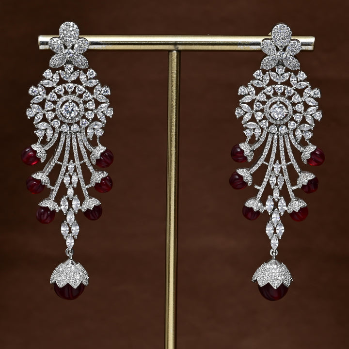 CZ White Gold Earrings