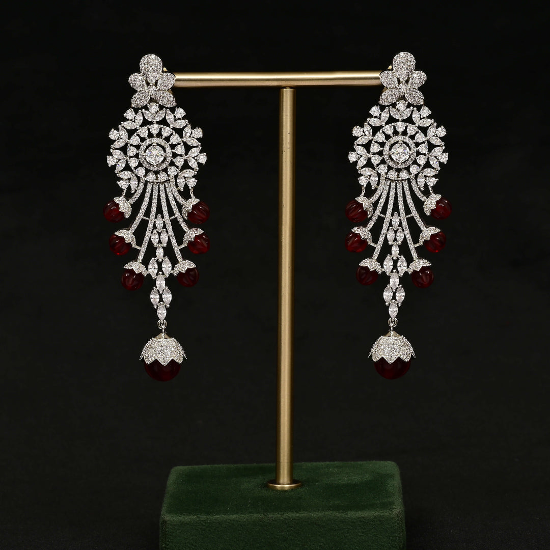 CZ White Gold Earrings