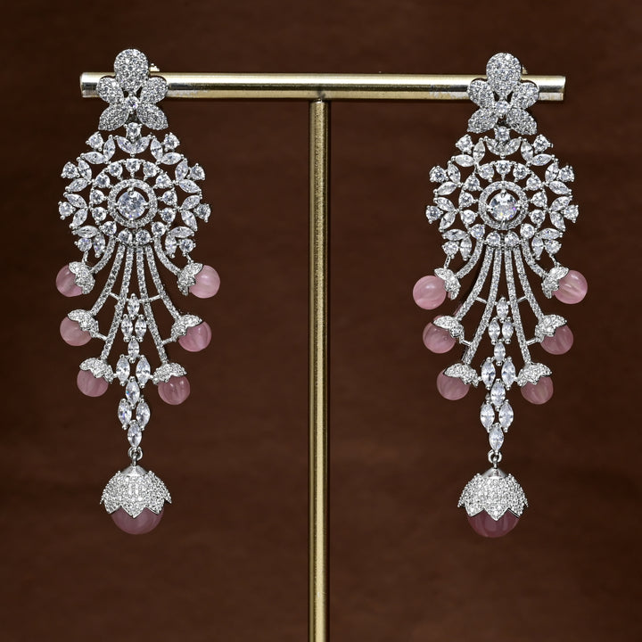 CZ White Gold Earrings