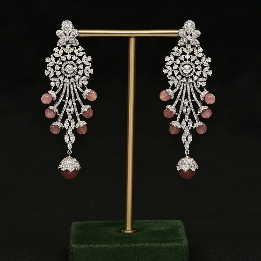 CZ White Gold Earrings