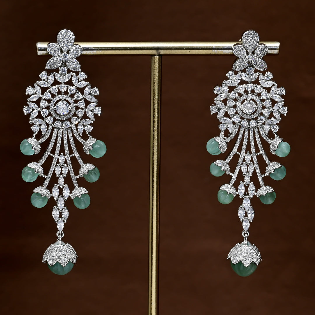 CZ White Gold Earrngs