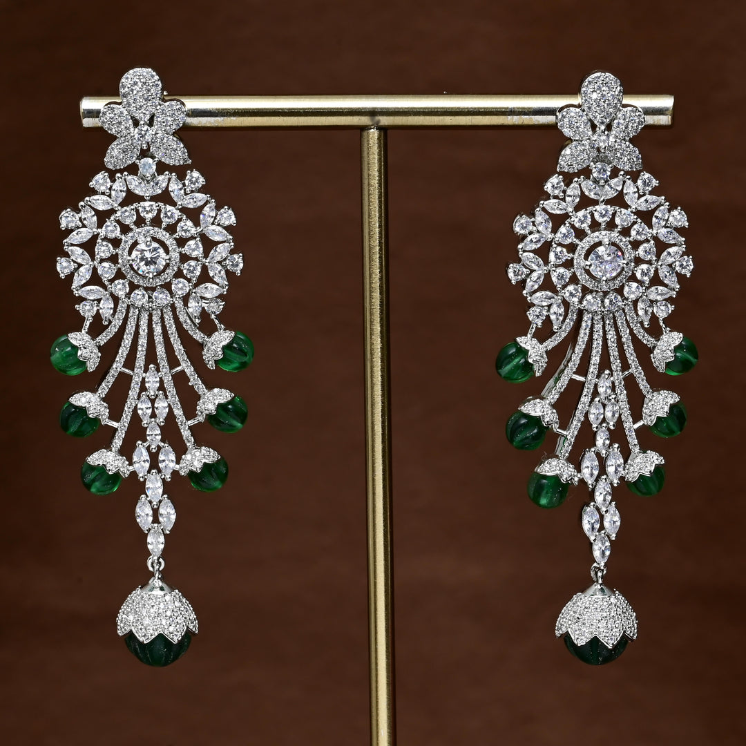 CZ White Gold Earrings