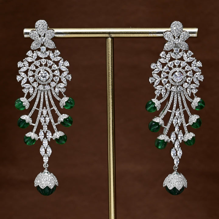 CZ White Gold Earrings