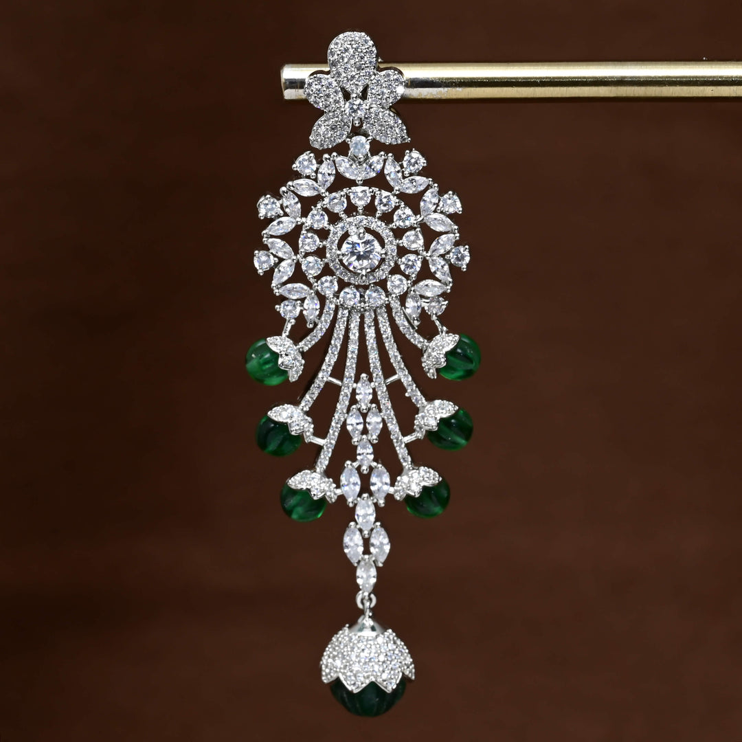CZ White Gold Earrings