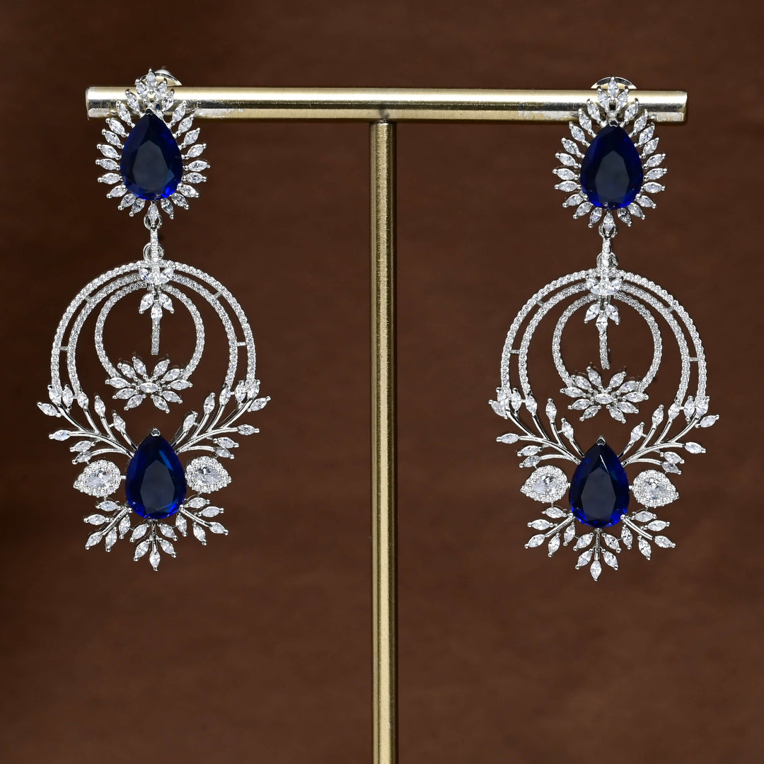 CZ White Gold Earrings