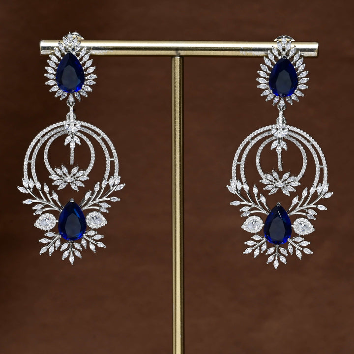 CZ White Gold Earrings