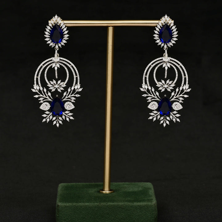 CZ White Gold Earrings