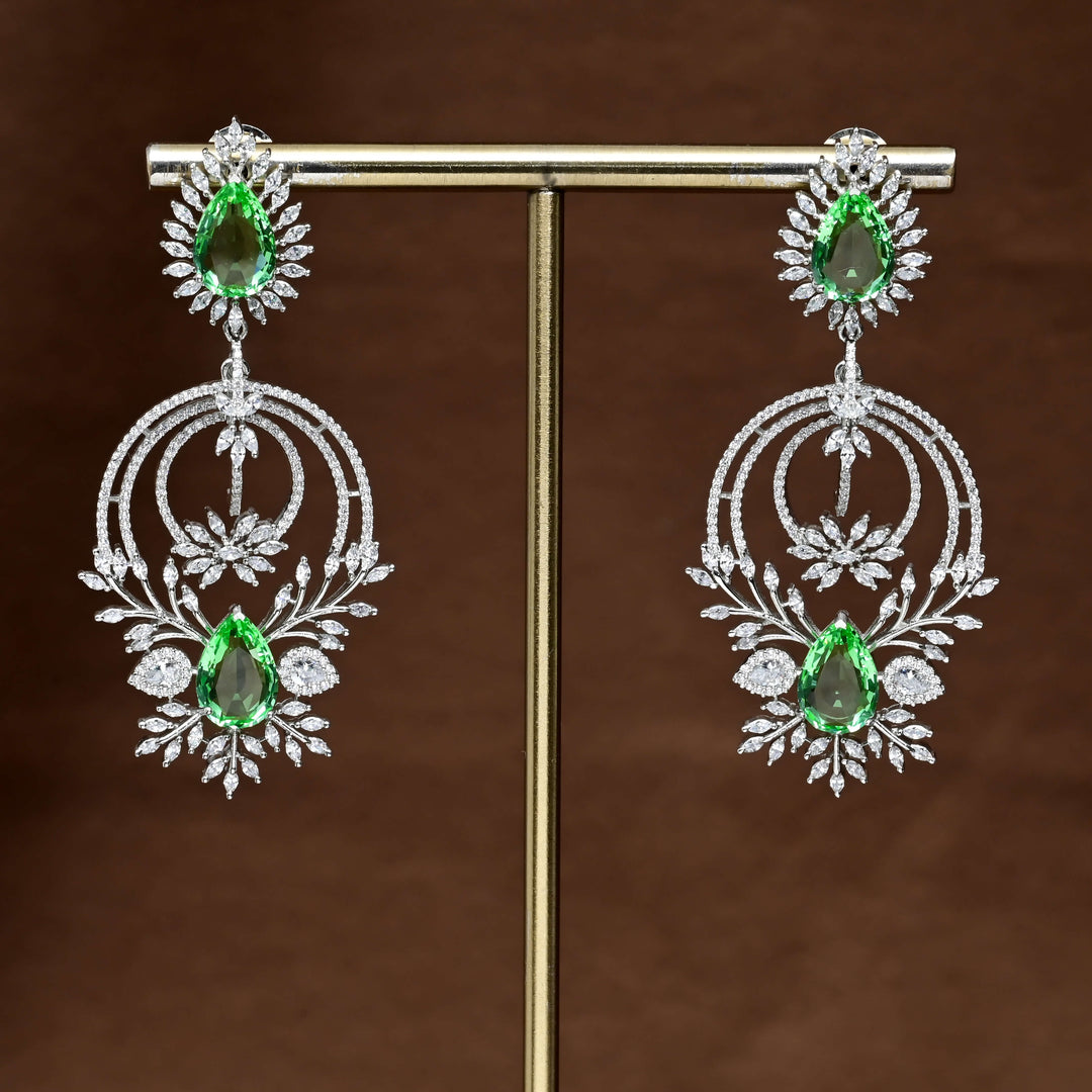 CZ White Gold Earrings