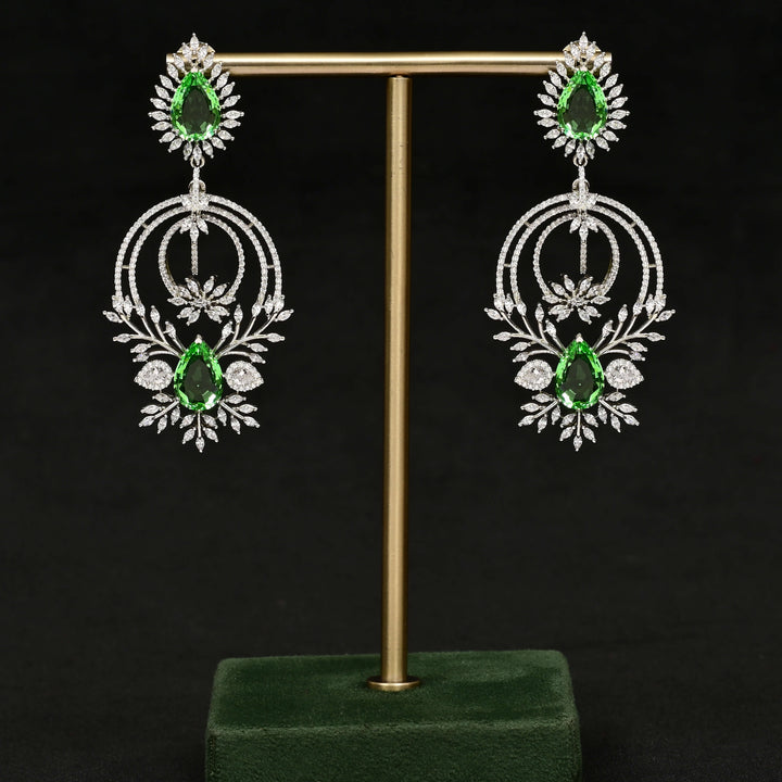 CZ White Gold Earrings