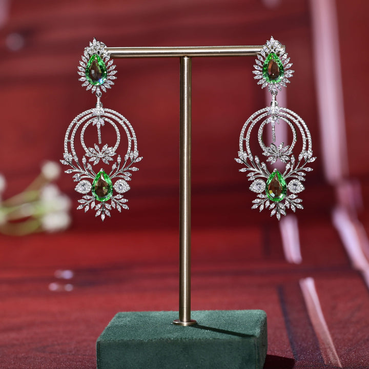 CZ White Gold Earrings