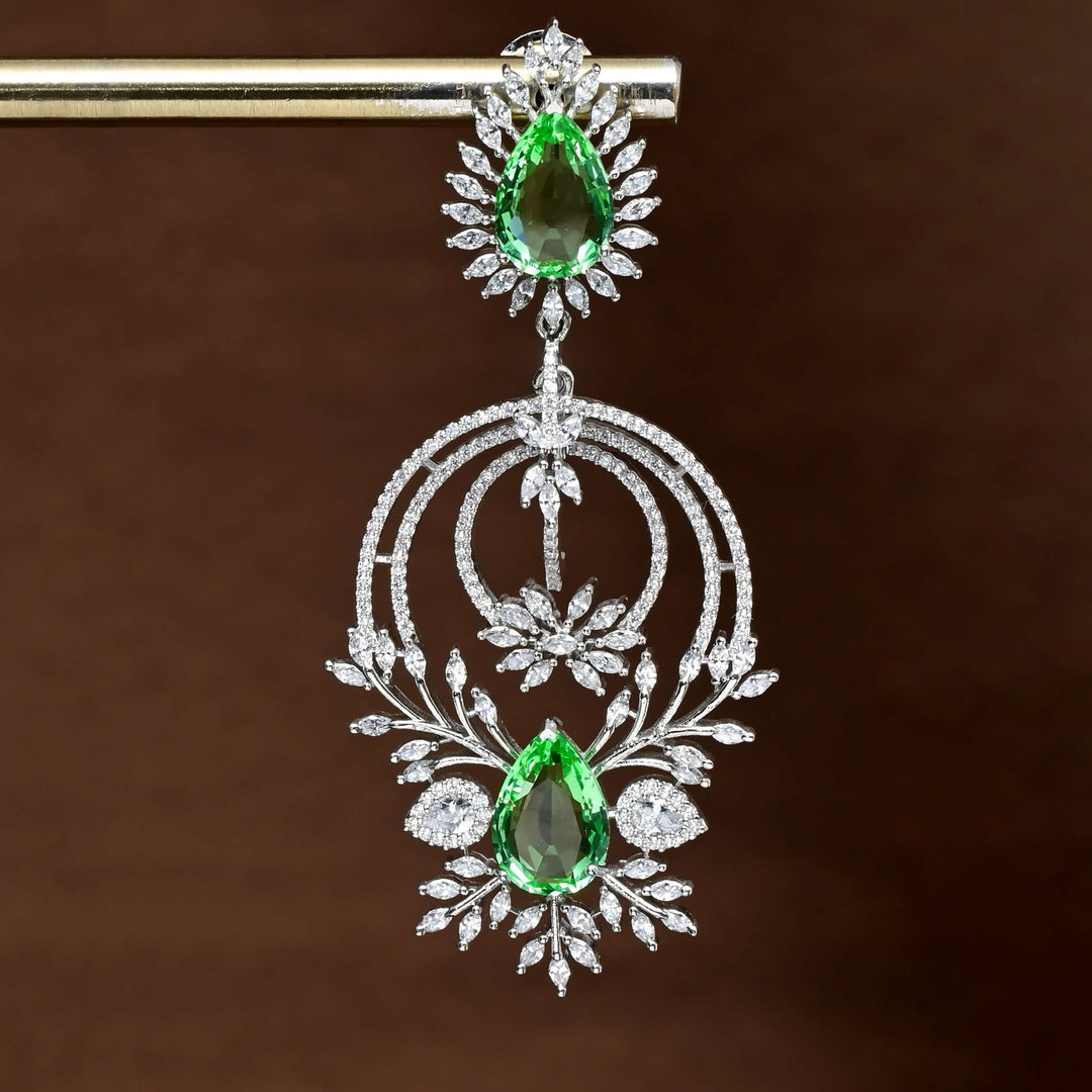 CZ White Gold Earrings