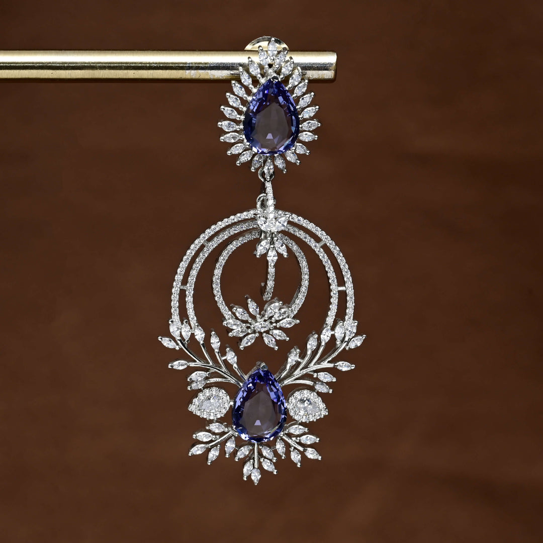 CZ White Gold Earrings