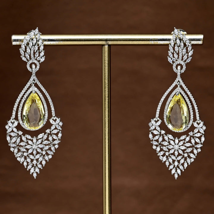 CZ White Gold Earrings