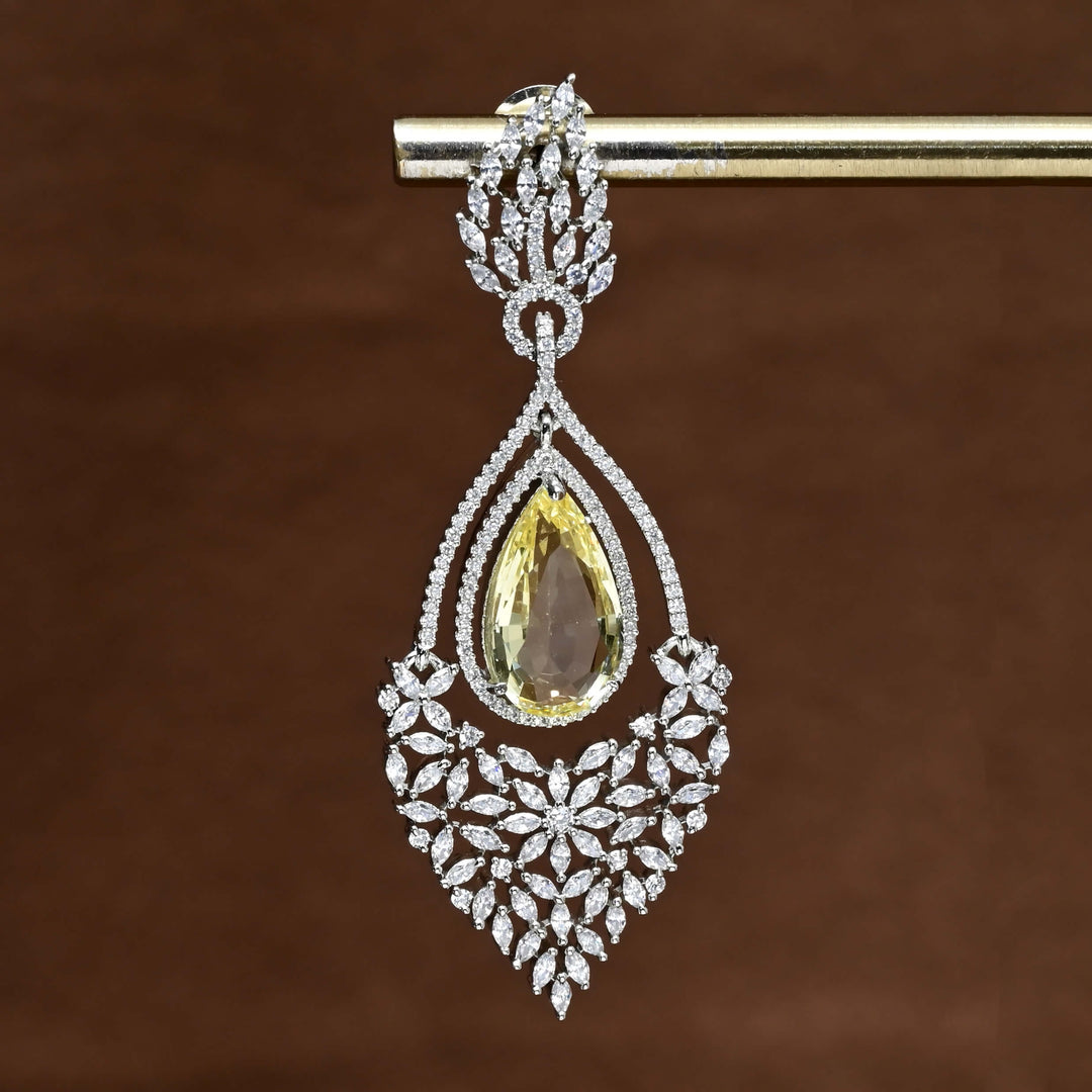 CZ White Gold Earrings