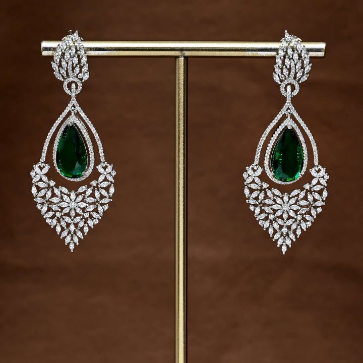 CZ White Gold Earrings