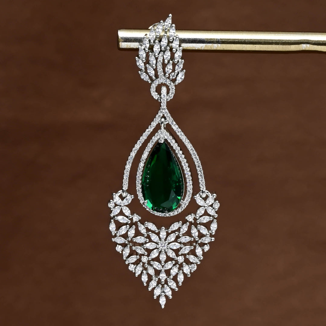 CZ White Gold Earrings
