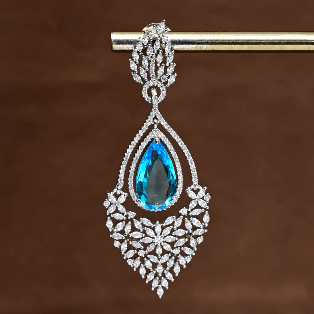 CZ White Gold Earrings