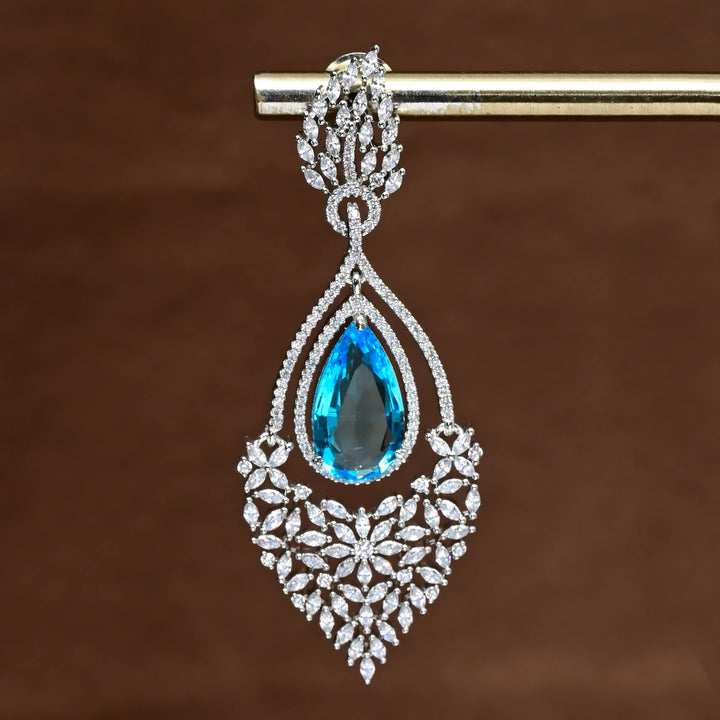 CZ White Gold Earrings