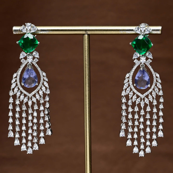 CZ White Gold Earrings