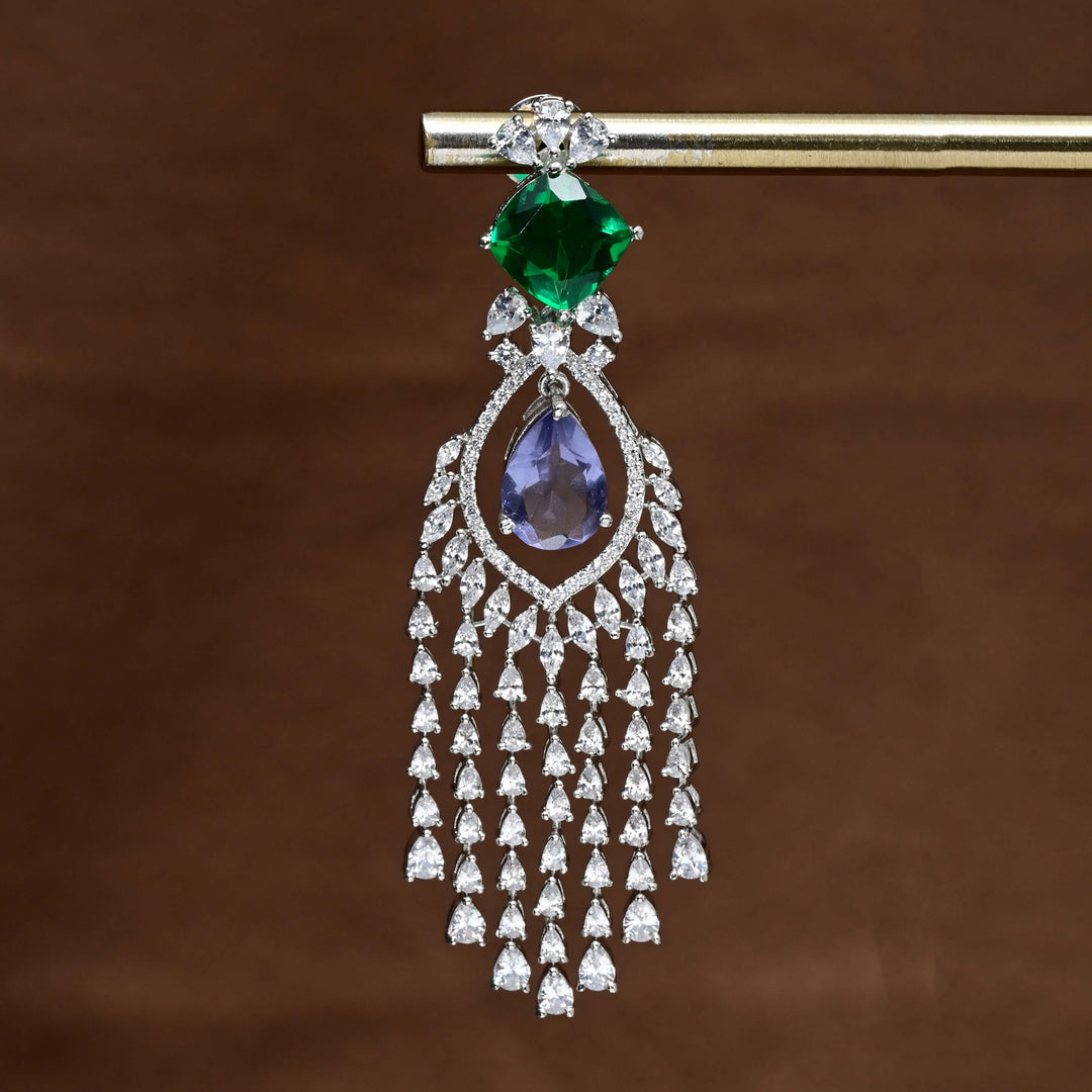 CZ White Gold Earrings