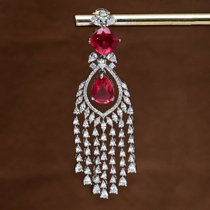 CZ White Gold Earrings