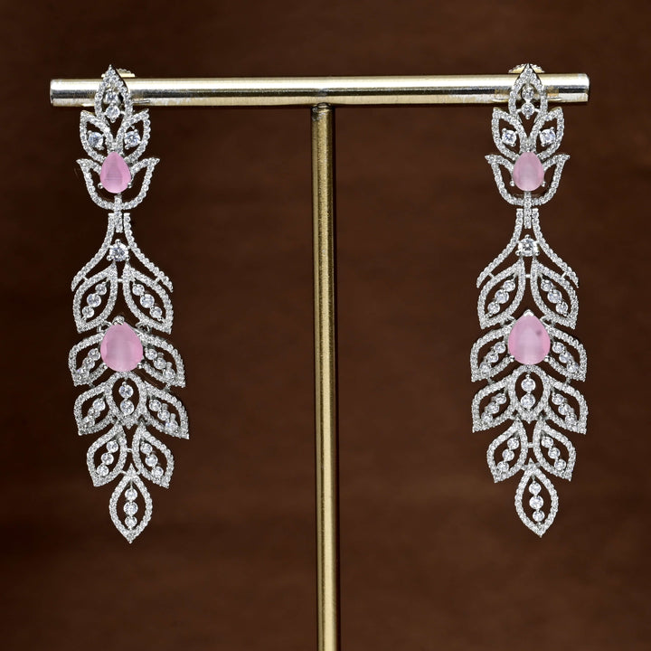 CZ White Gold Earrings