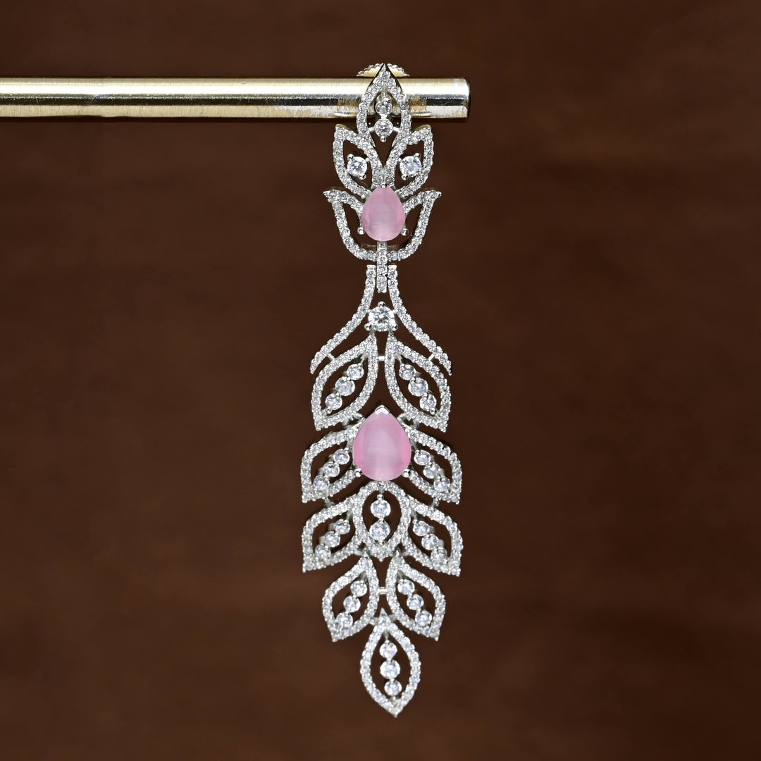 CZ White Gold Earrings