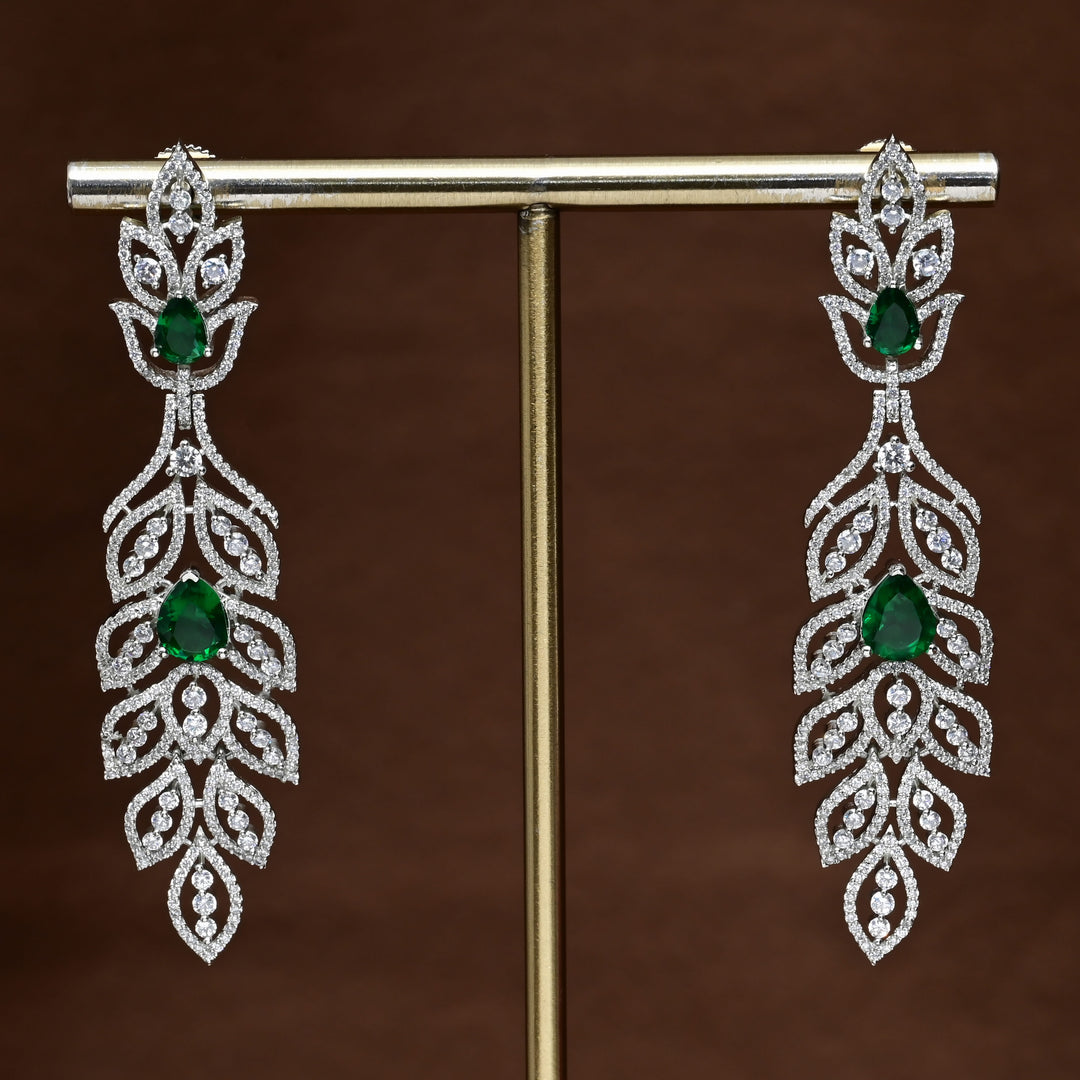 CZ White Gold Earrings