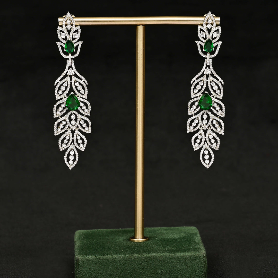 CZ White Gold Earrings