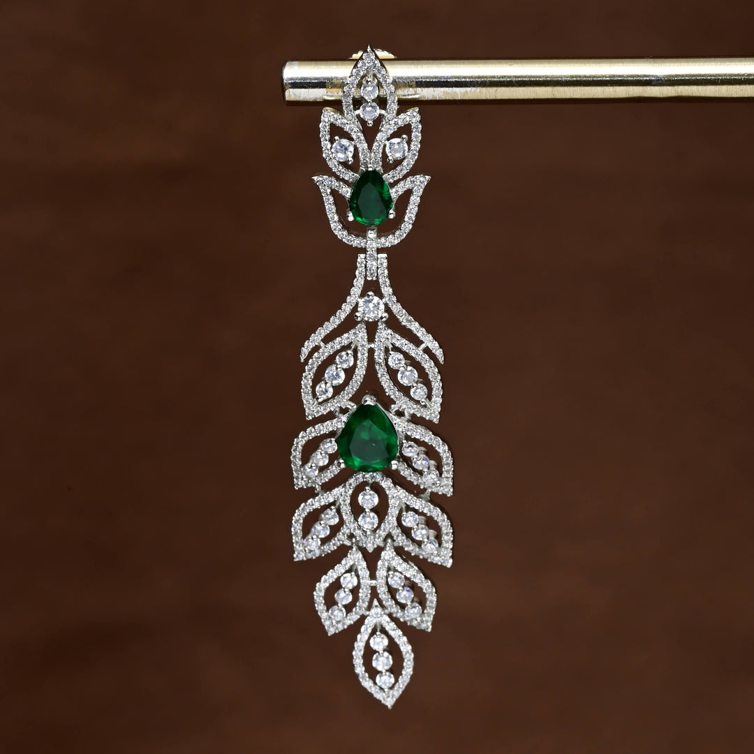 CZ White Gold Earrings