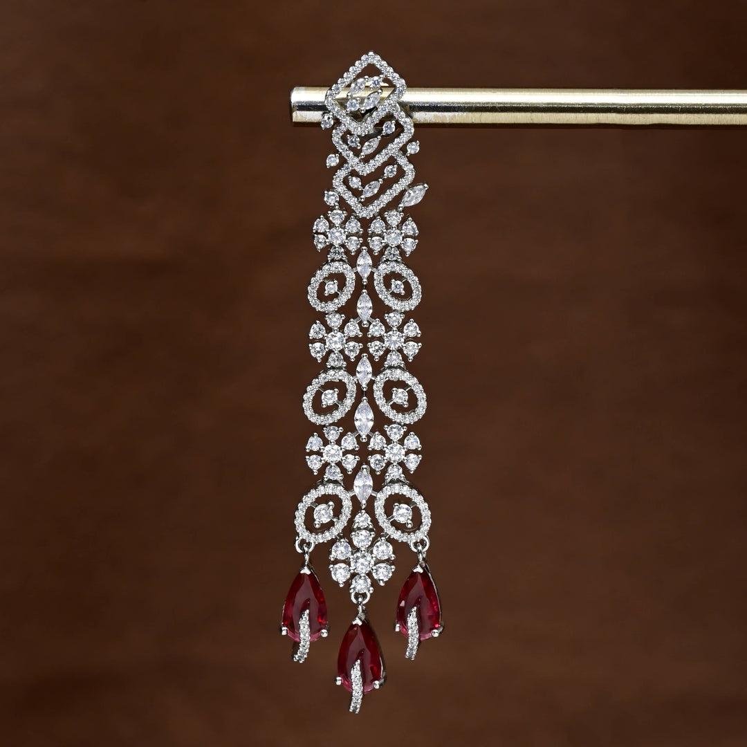 CZ White Gold Earrings