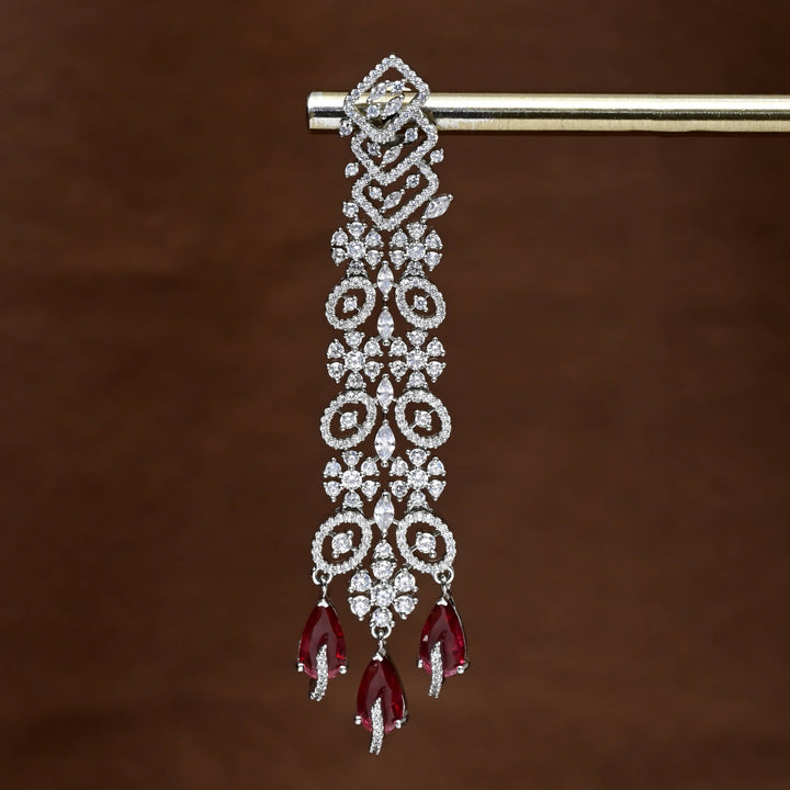 CZ White Gold Earrings