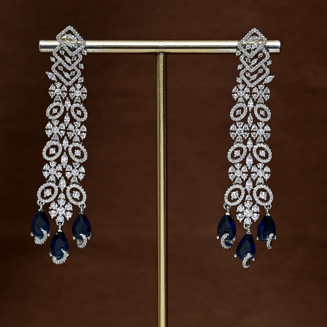 CZ White Gold Earrings