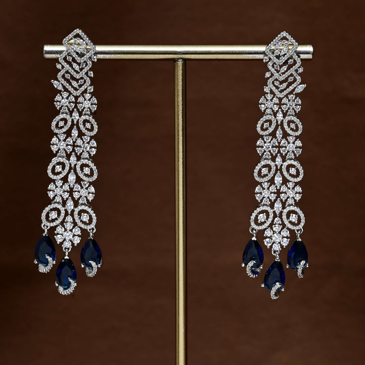 CZ White Gold Earrings