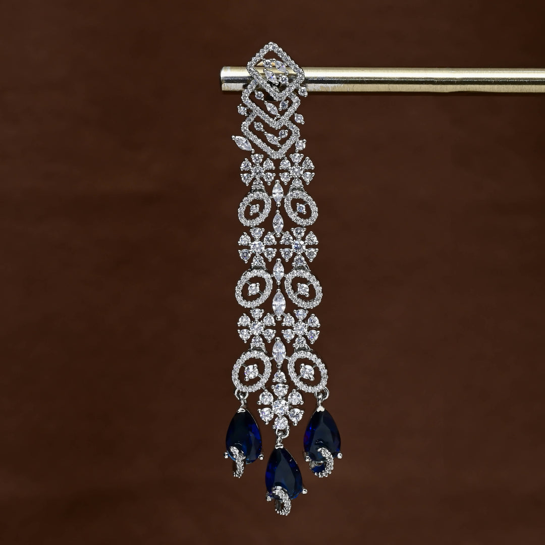 CZ White Gold Earrings