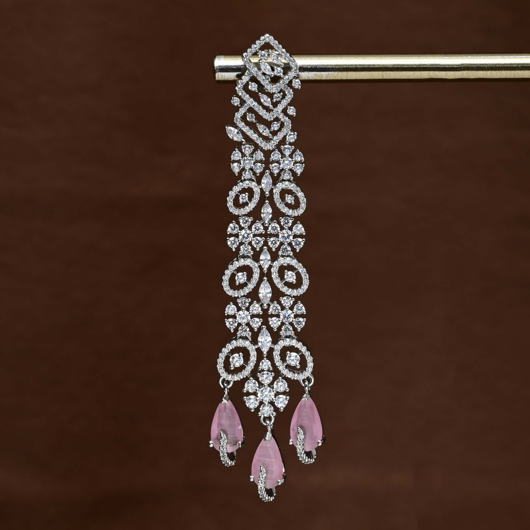 CZ White Gold Earrings