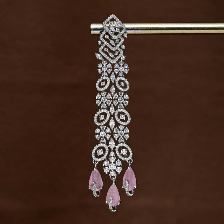 CZ White Gold Earrings