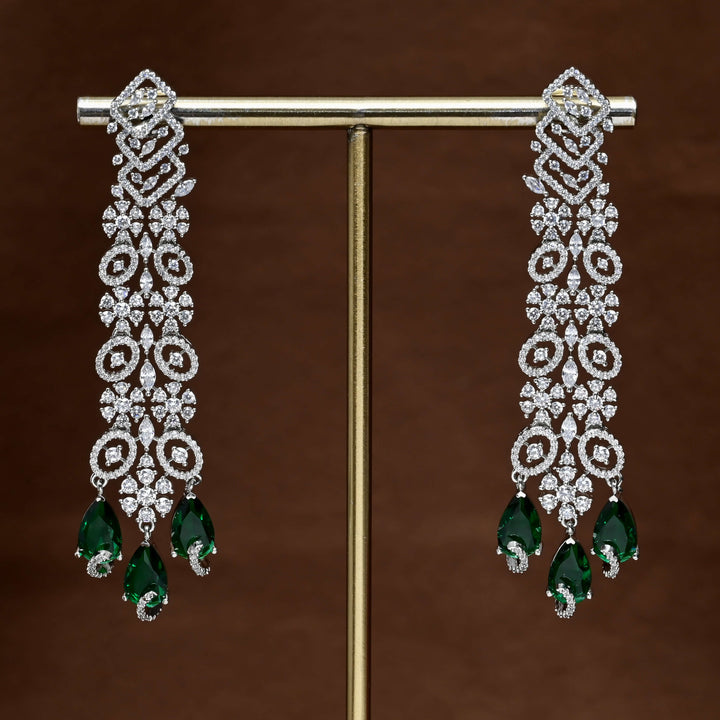 CZ White Gold Earrings