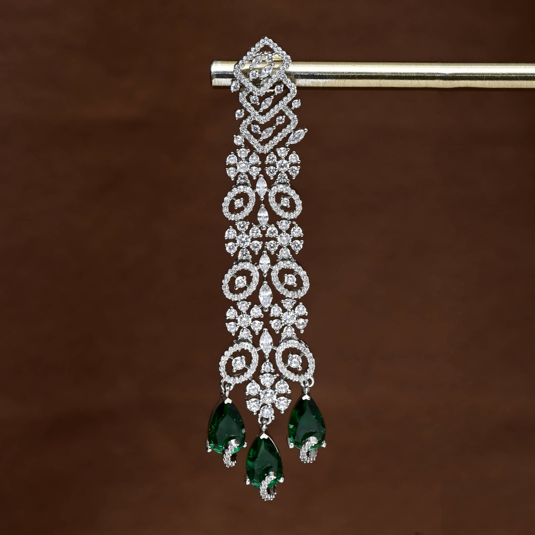 CZ White Gold Earrings