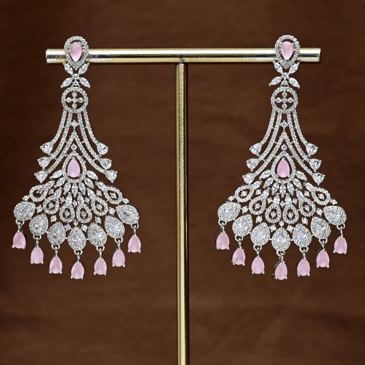 CZ White Gold Earrings