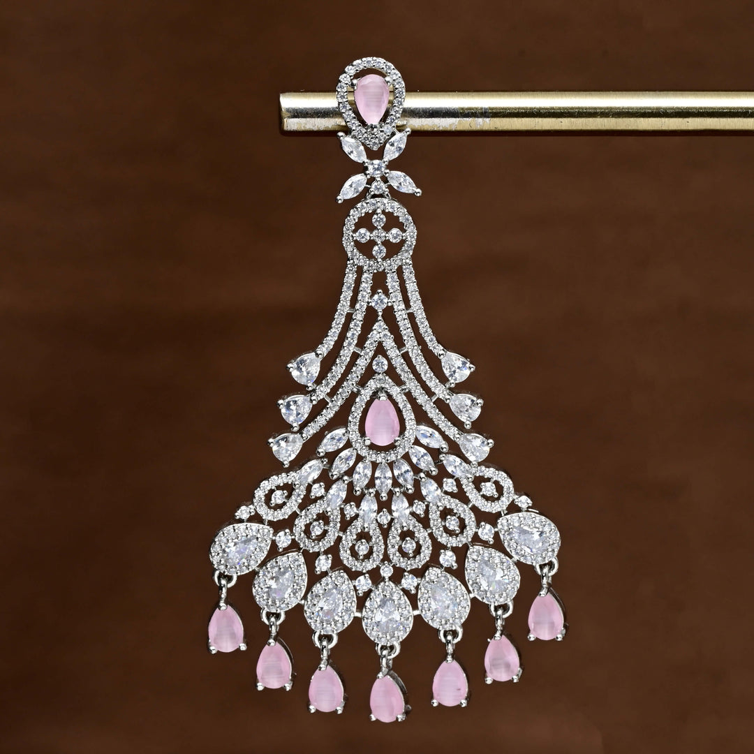 CZ White Gold Earrings