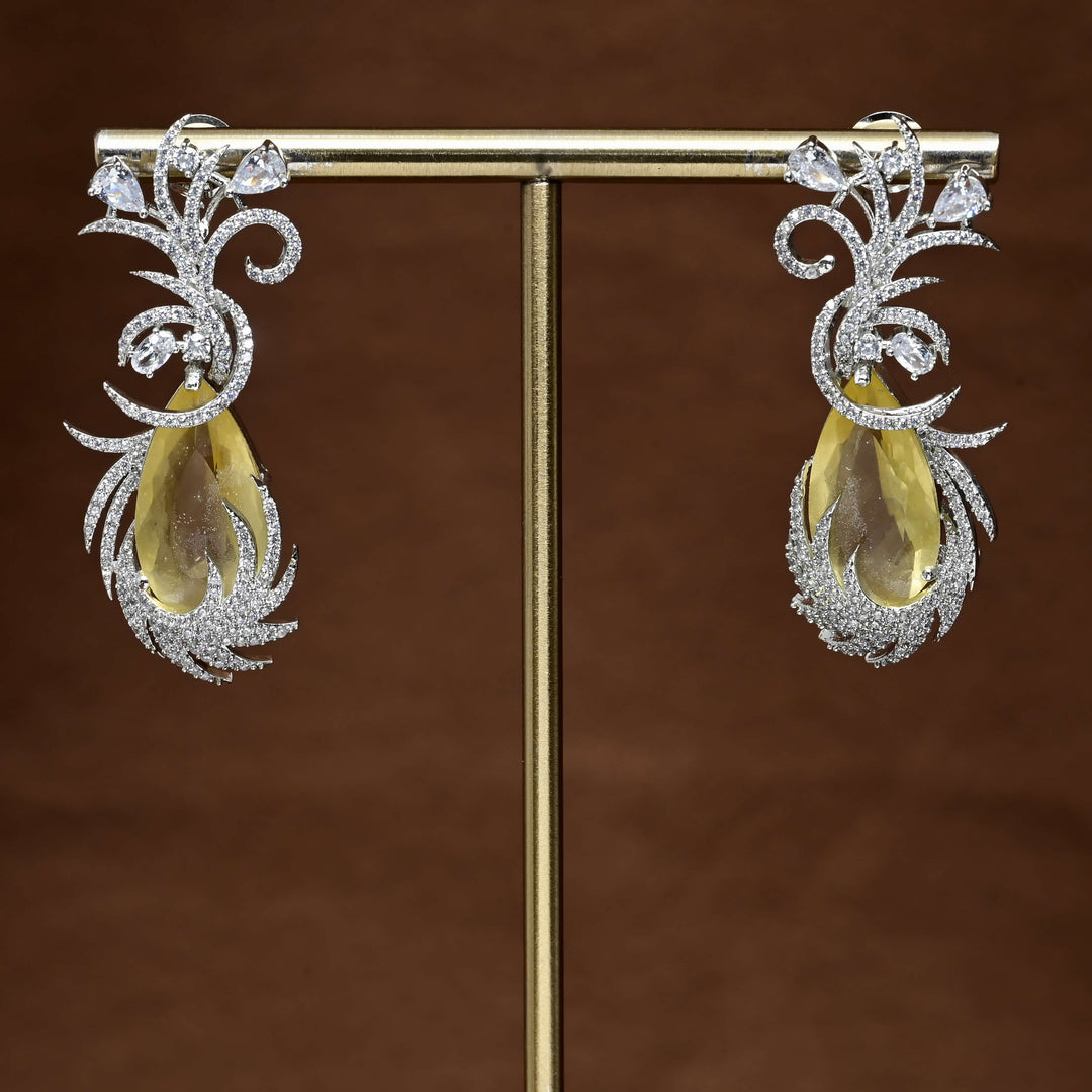 CZ White Gold Earrings
