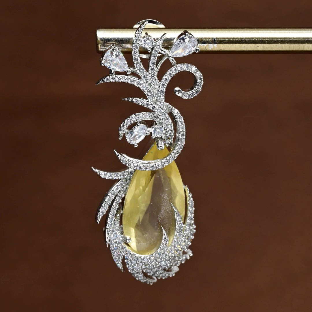 CZ White Gold Earrings