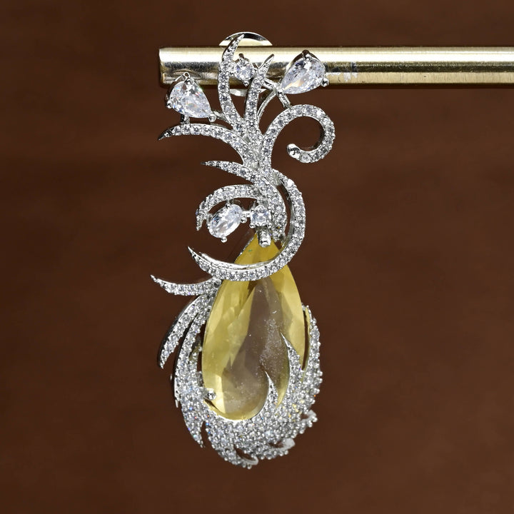 CZ White Gold Earrings