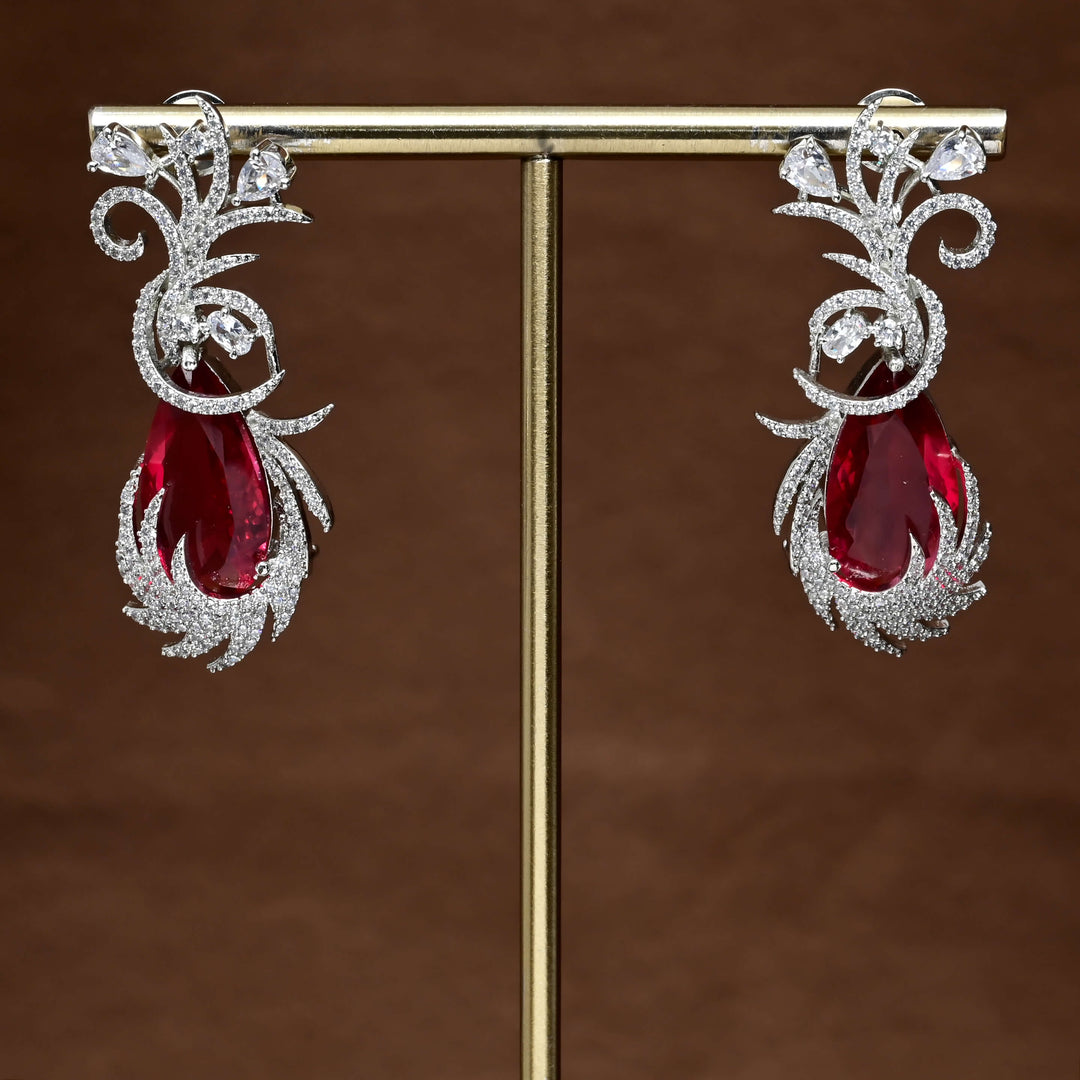CZ White Gold Earrings