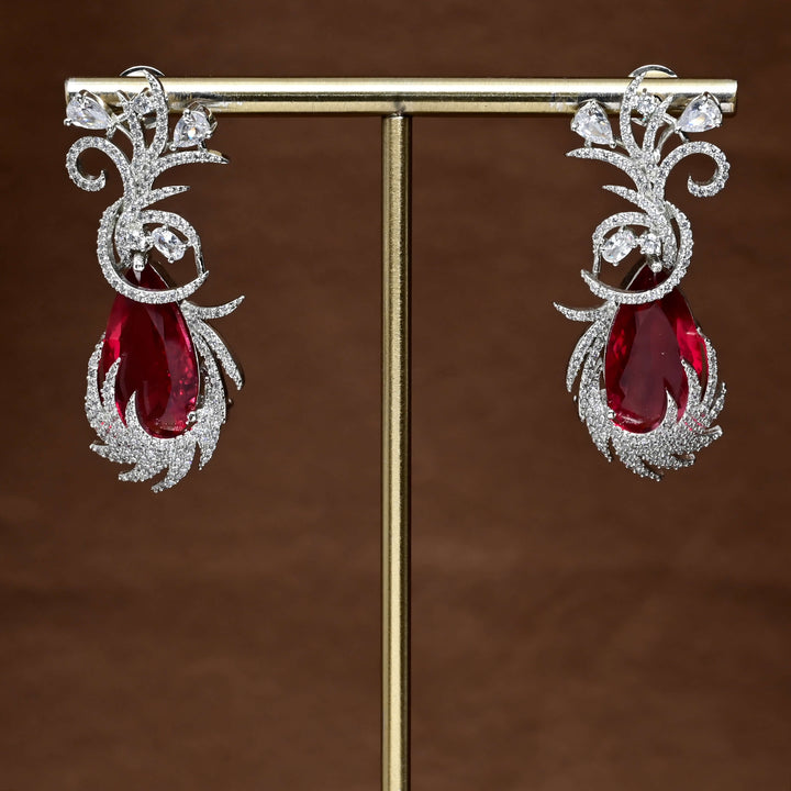 CZ White Gold Earrings