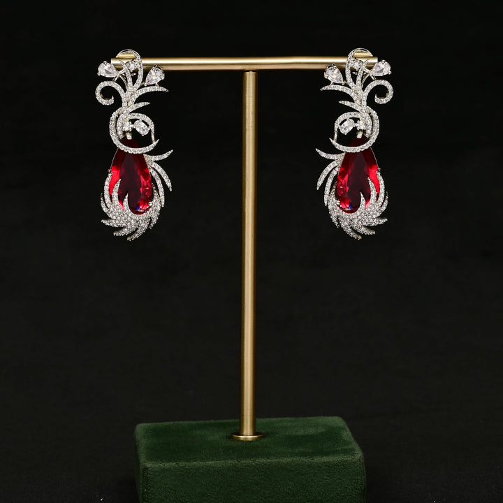 CZ White Gold Earrings